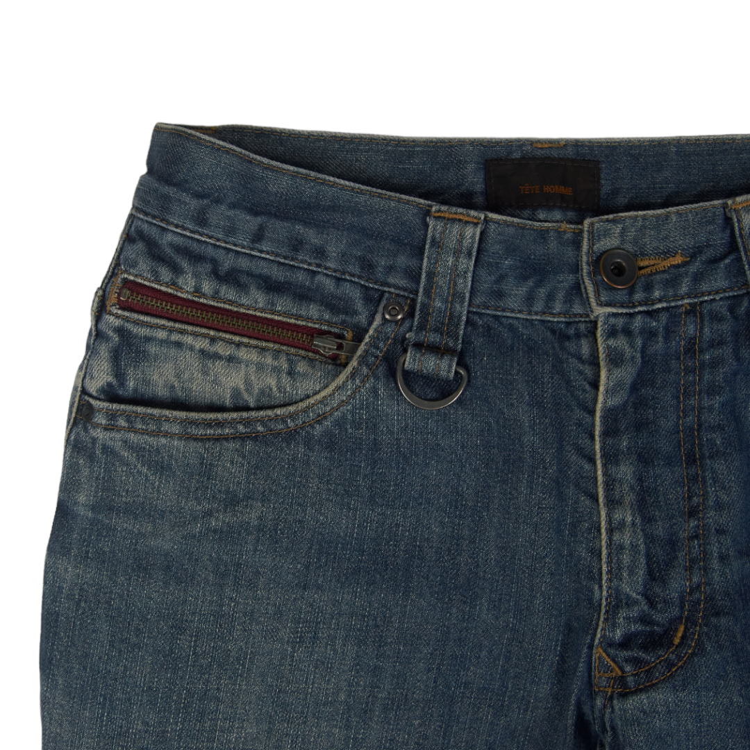 Tete Homme Flared Leather Carpenter Denim