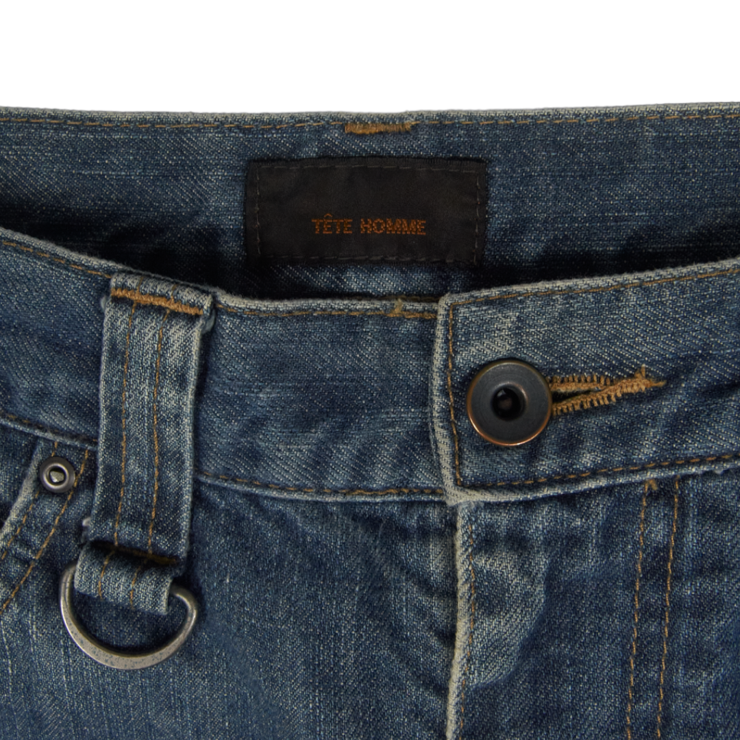 Tete Homme Flared Leather Carpenter Denim