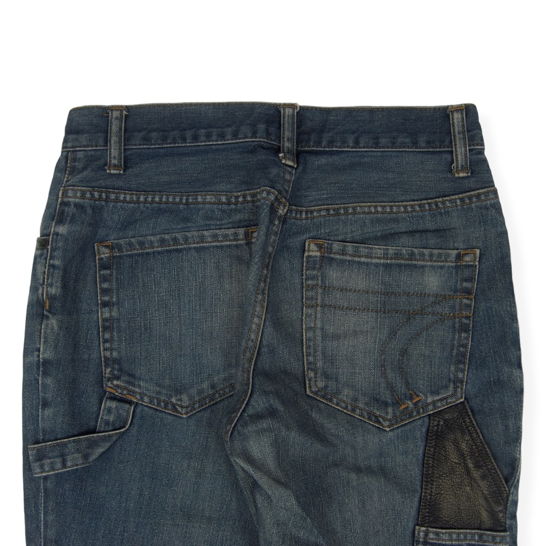 Tete Homme Flared Leather Carpenter Denim