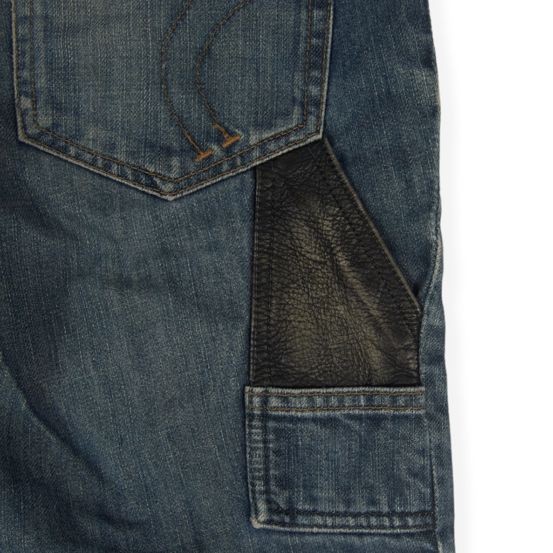 Tete Homme Flared Leather Carpenter Denim