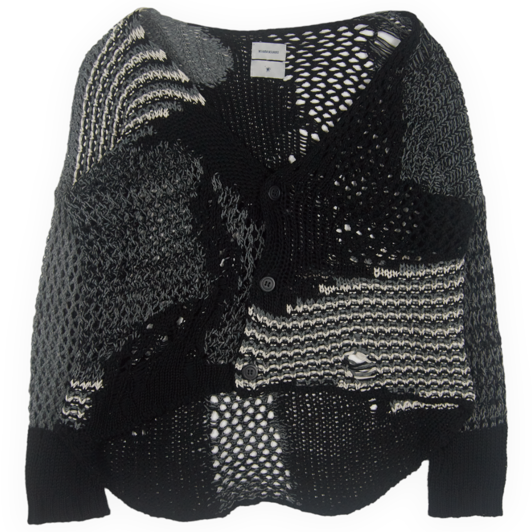 Miharayasuhiro Distressed Loose Knit Cardigan