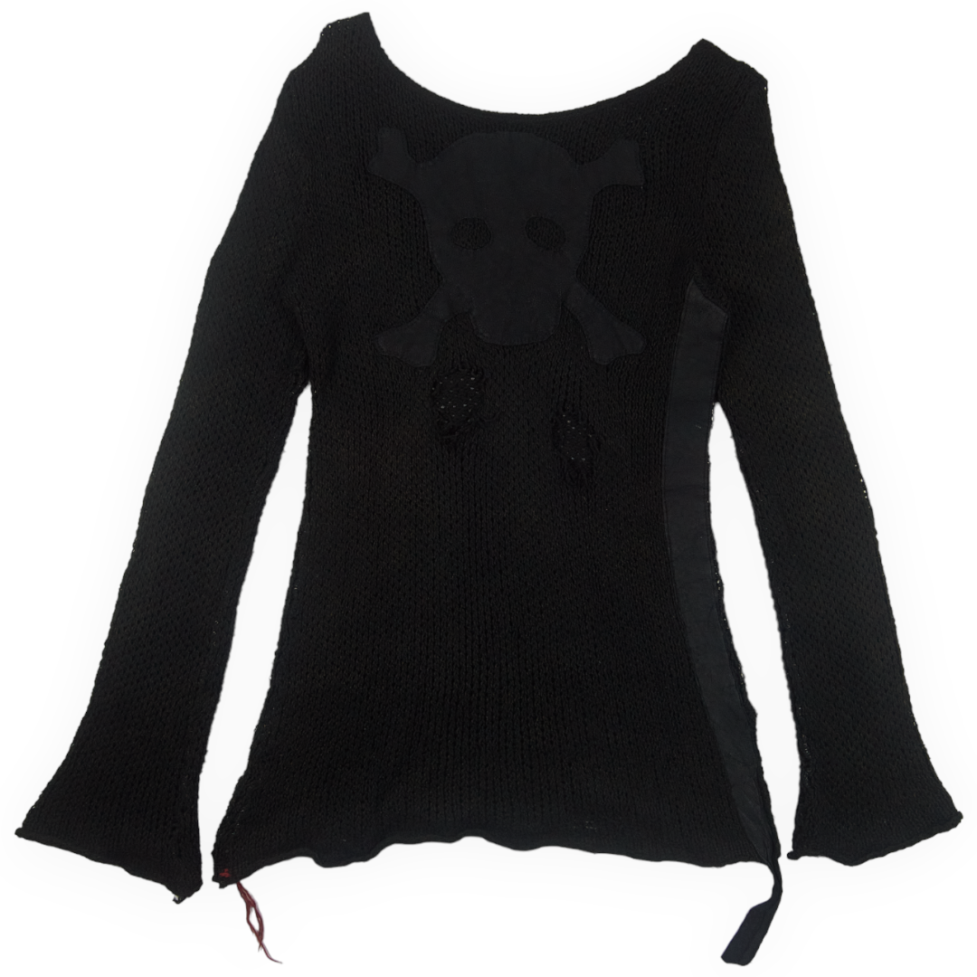 L.G.B. Leather Skull Knit Sweater