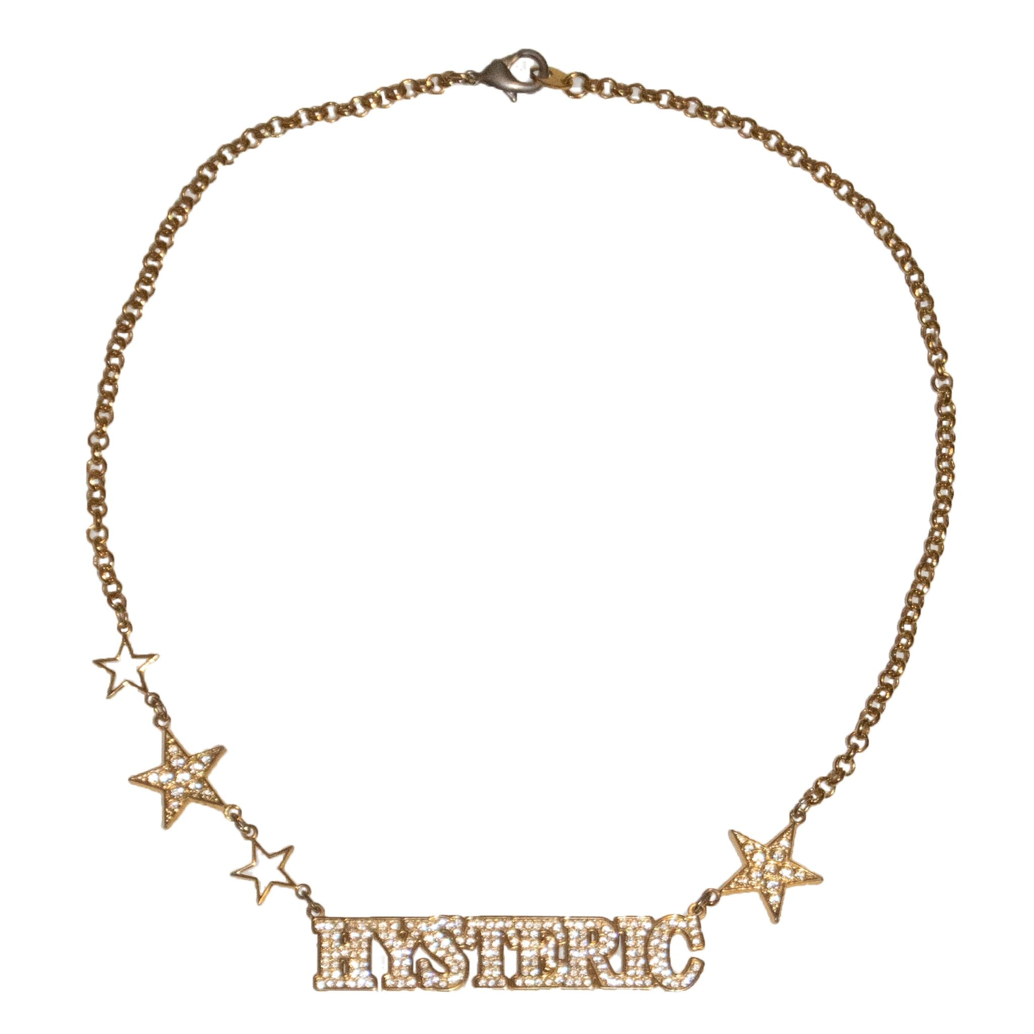 HYSTERIC GLAMOUR 星型チャーム付き多重チェーン Hysteric Glamour Rhinestone Logo Necklace – SaolMortem