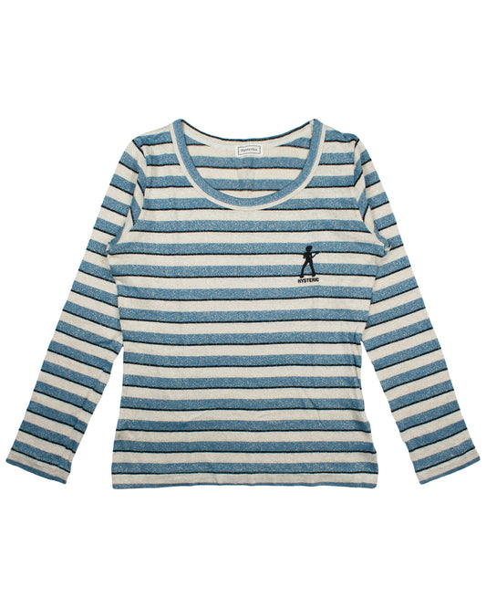 Hysteric Glamour Disco Dancer Striped Shimmer Long Sleeve Tee