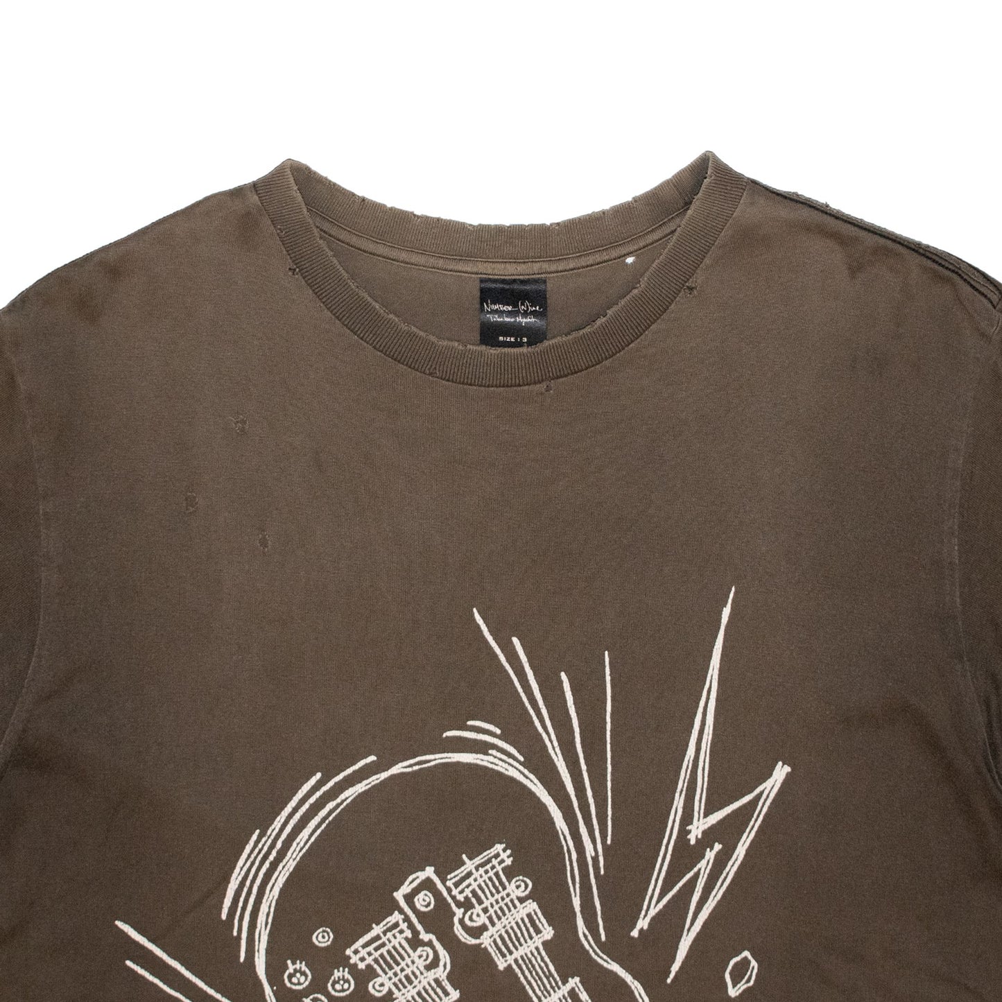 Number (N)ine Smashed Double-Neck Distressed Guitar Tee – SS05