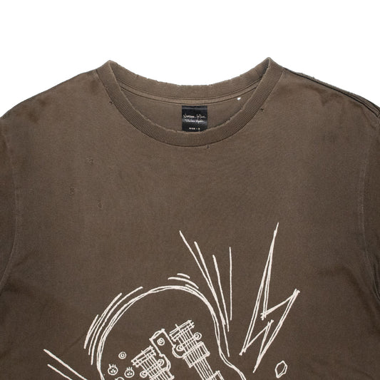 Number (N)ine Smashed Double-Neck Distressed Guitar Tee – SS05