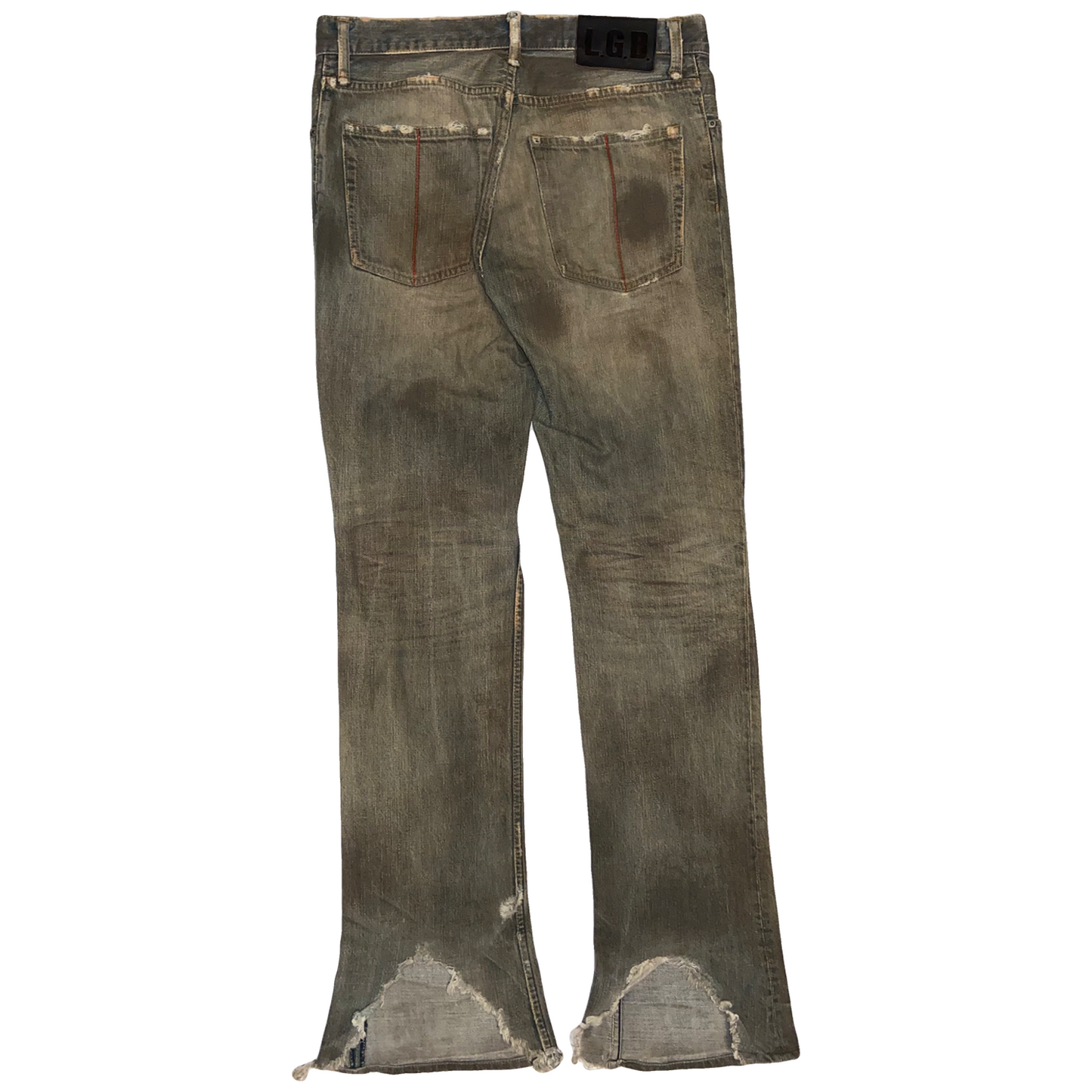 L.G.B. Distressed Mudwash Flared Denim