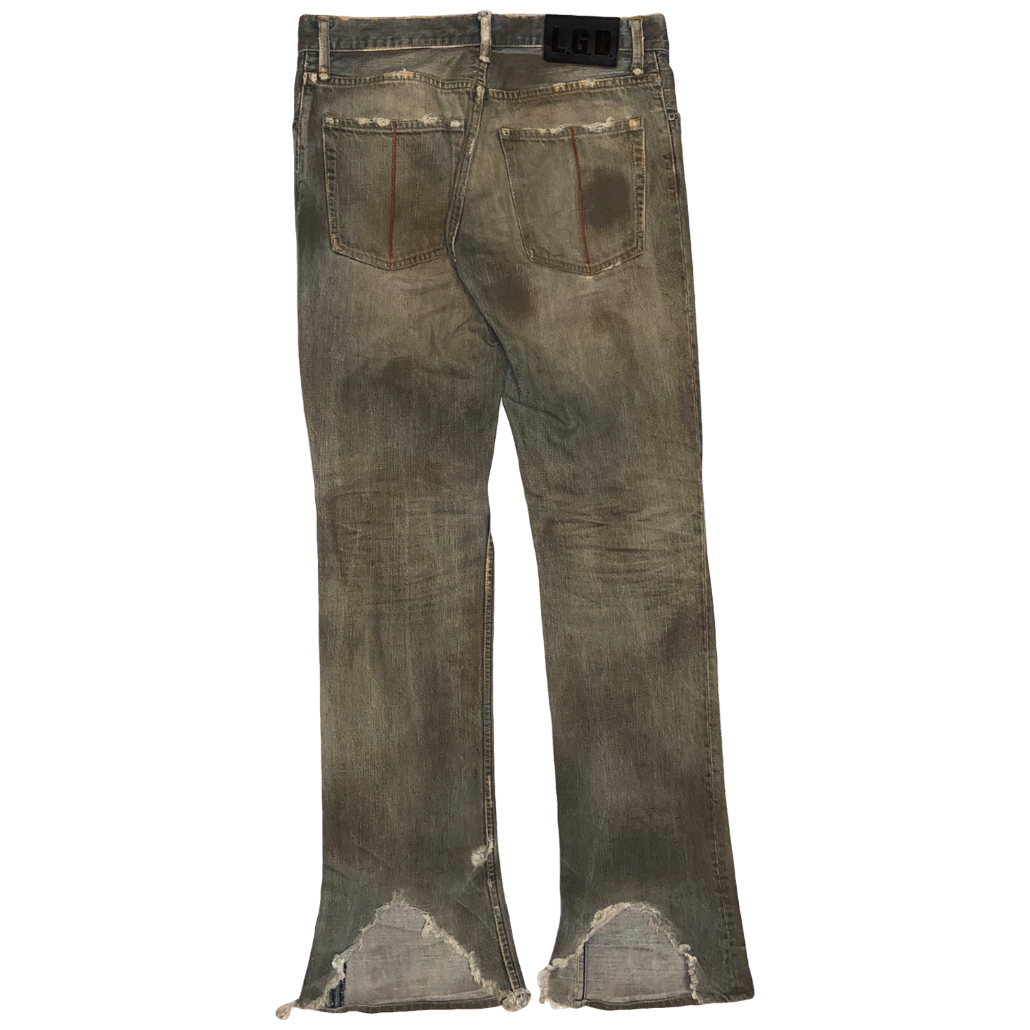L.G.B. Distressed Mudwash Flared Denim – SaolMortem