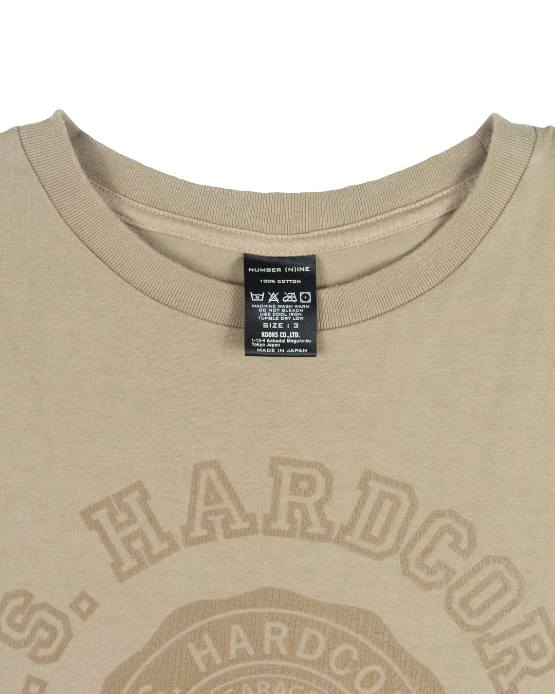 Number (N)ine U.S. Hardcore University Tee