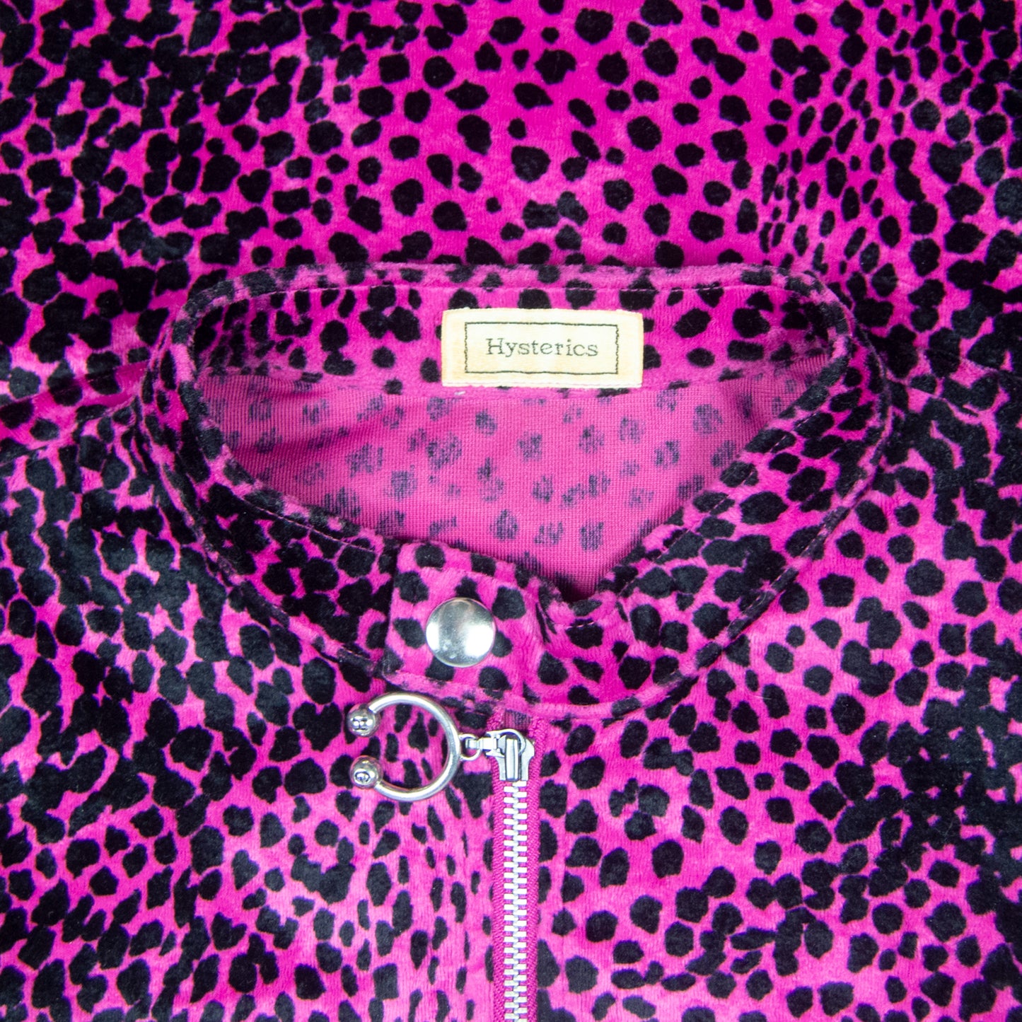 Hysteric Glamour Cheetah Print Thin Velour Zip Up Jacket