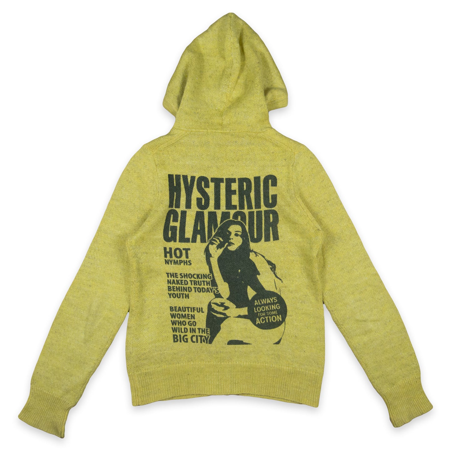 Hysteric Glamour Looking For Action Knit Zip Up Hoodie