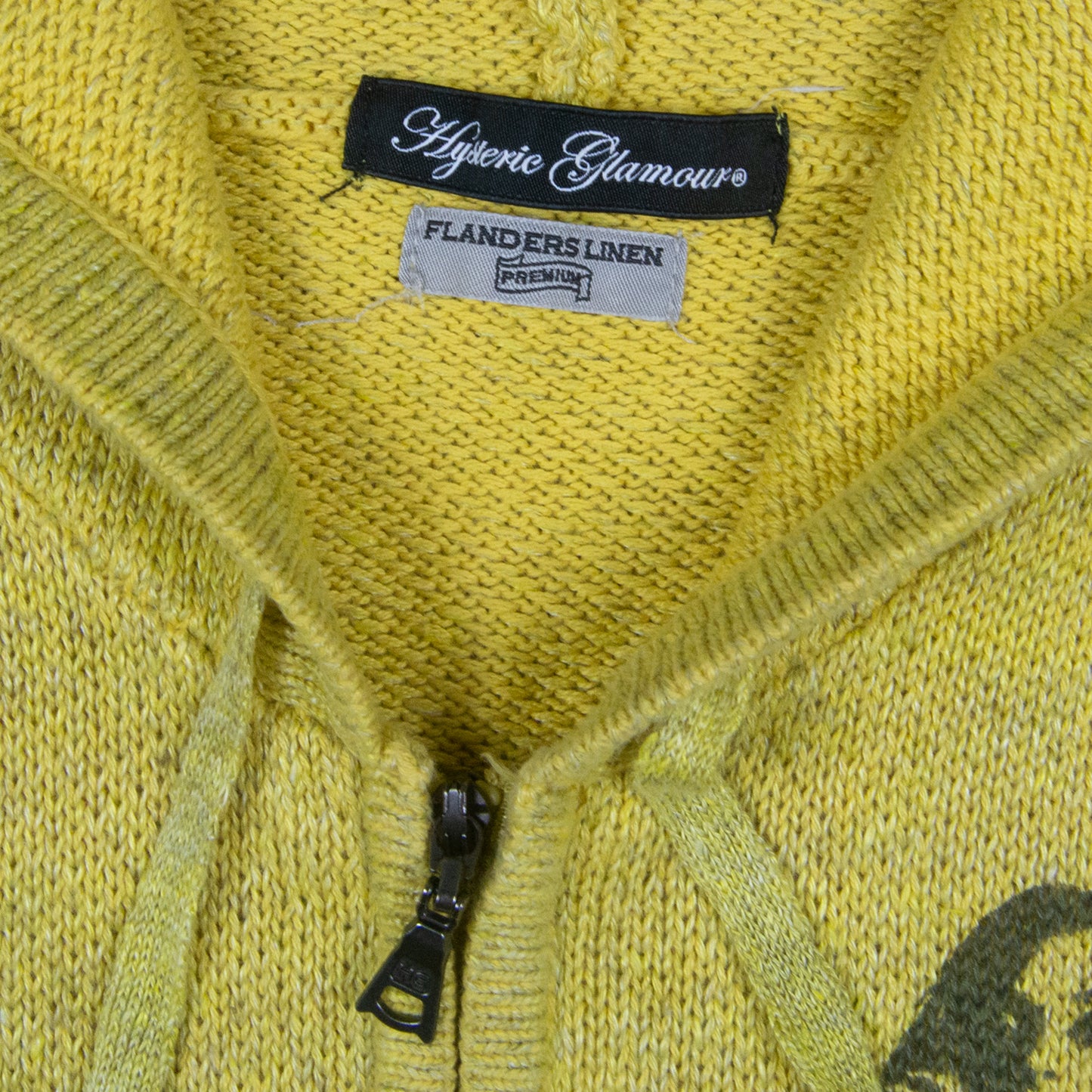 Hysteric Glamour Looking For Action Knit Zip Up Hoodie