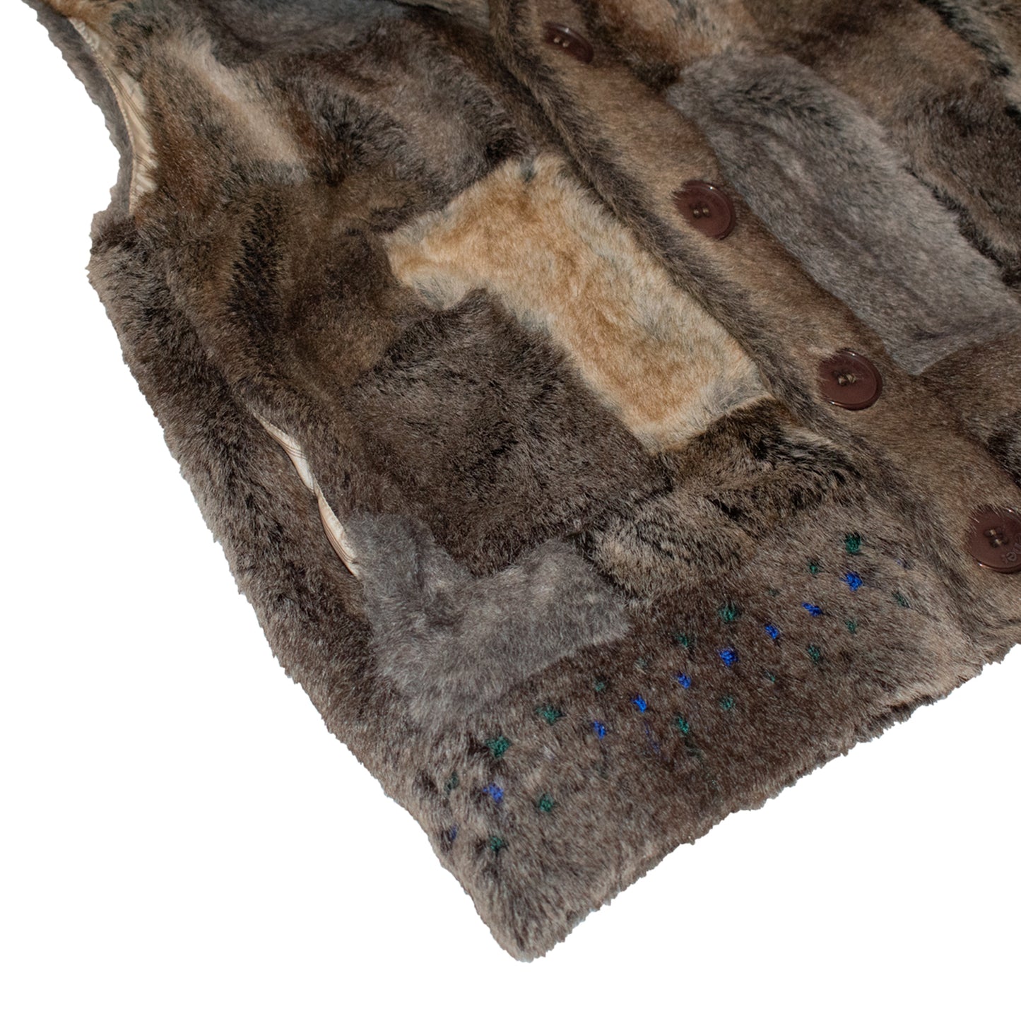 Né-Net Faux Fur Button-Up Vest