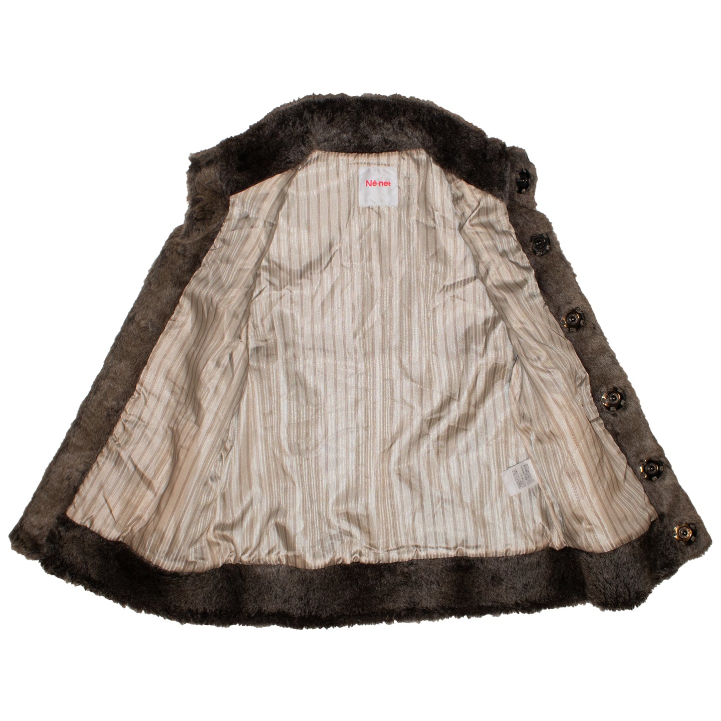 Né-Net Faux Fur Button-Up Vest