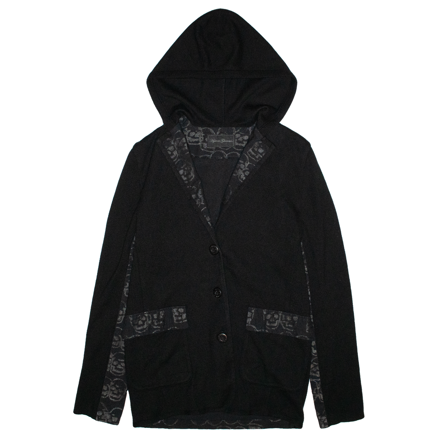 Hysteric Glamour Skulls Hooded Knit Cardigan - 1990’s