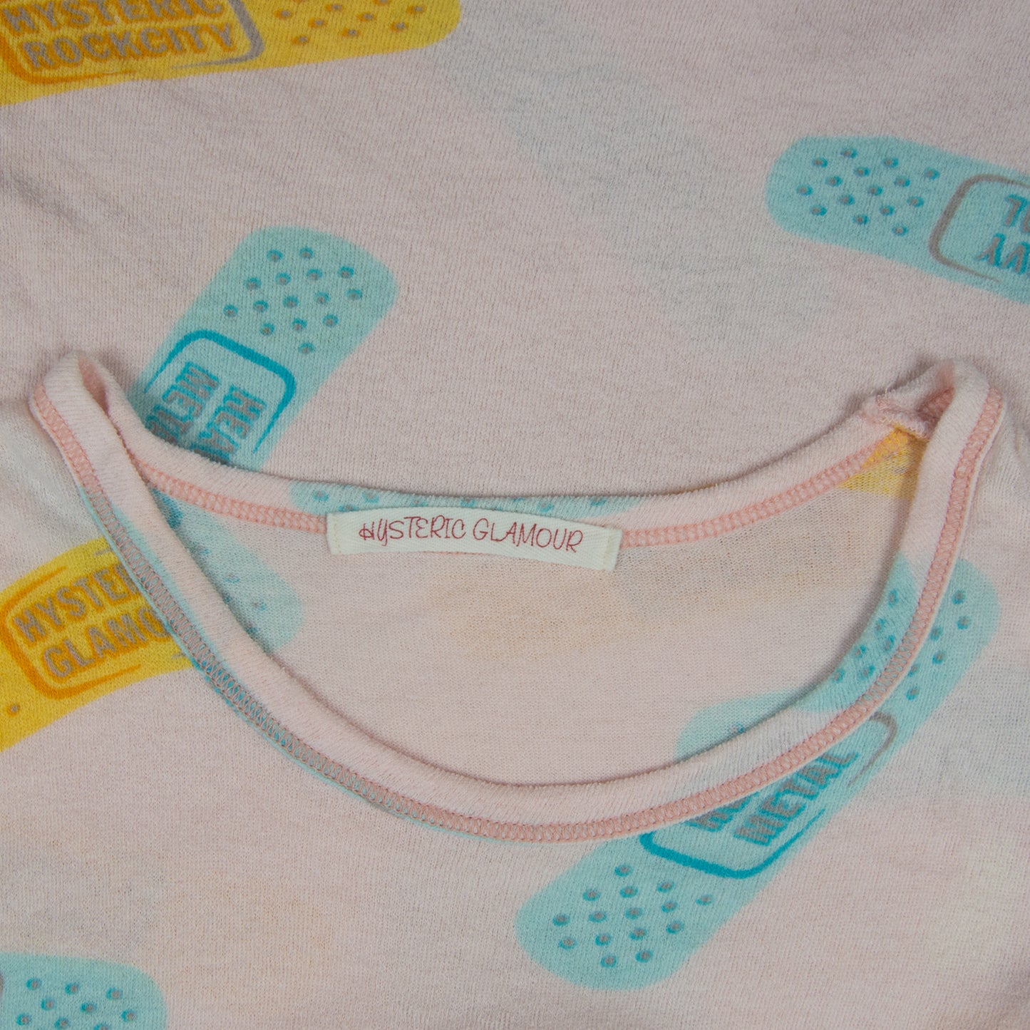 Hysteric Glamour Bandaid All Over Print Terry Cloth Tee