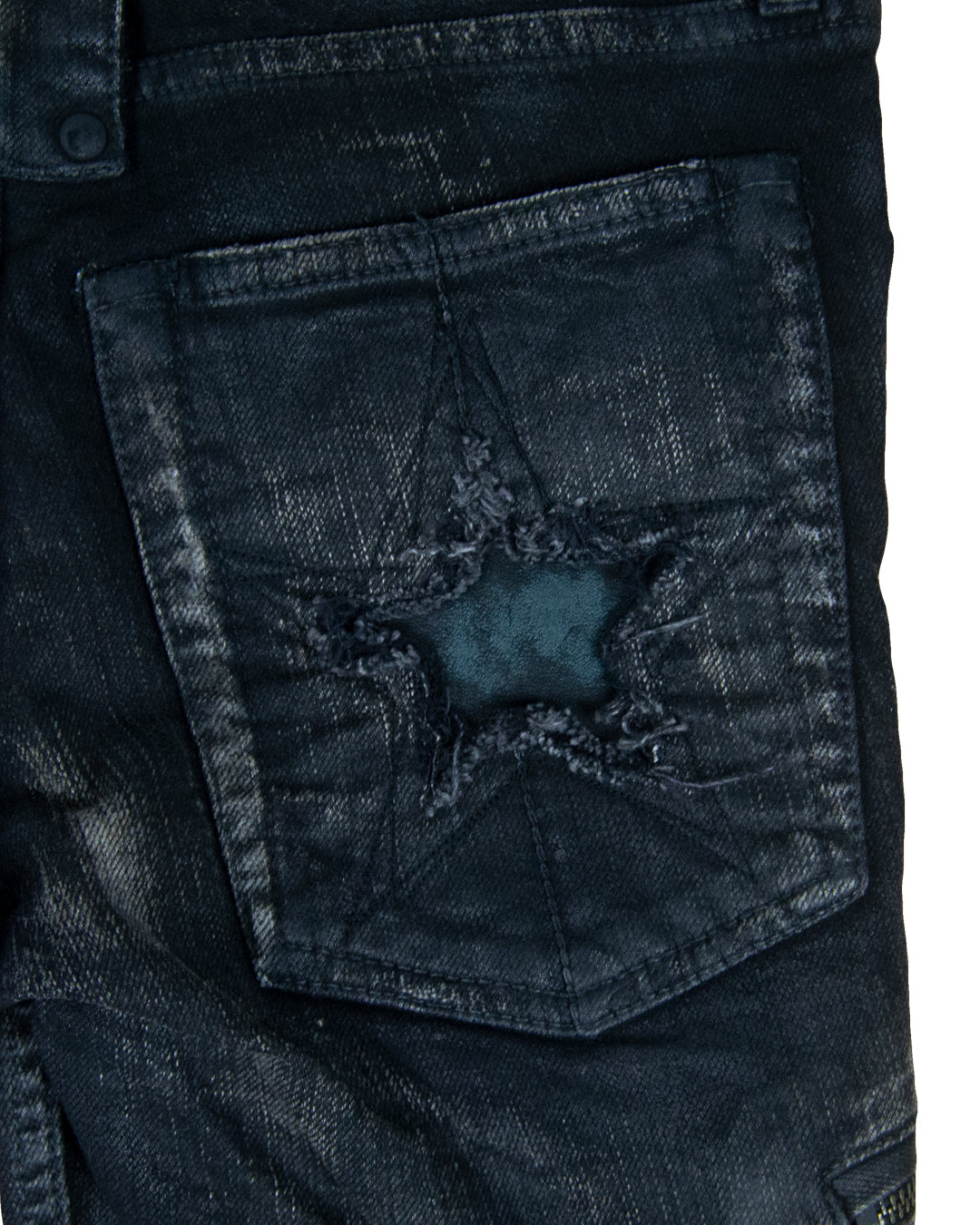 L.G.B. Waxed Distressed Skinny Jeans