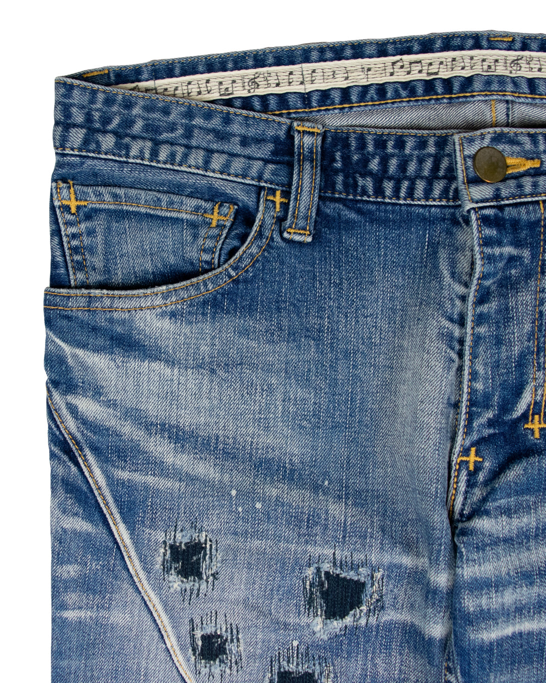 Number (N)ine Distressed Paint Splatter Denim