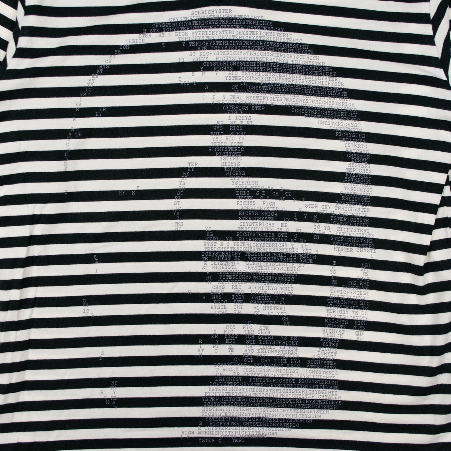 Hysteric Glamour Typewriter Skull Striped Long Sleeve Tee