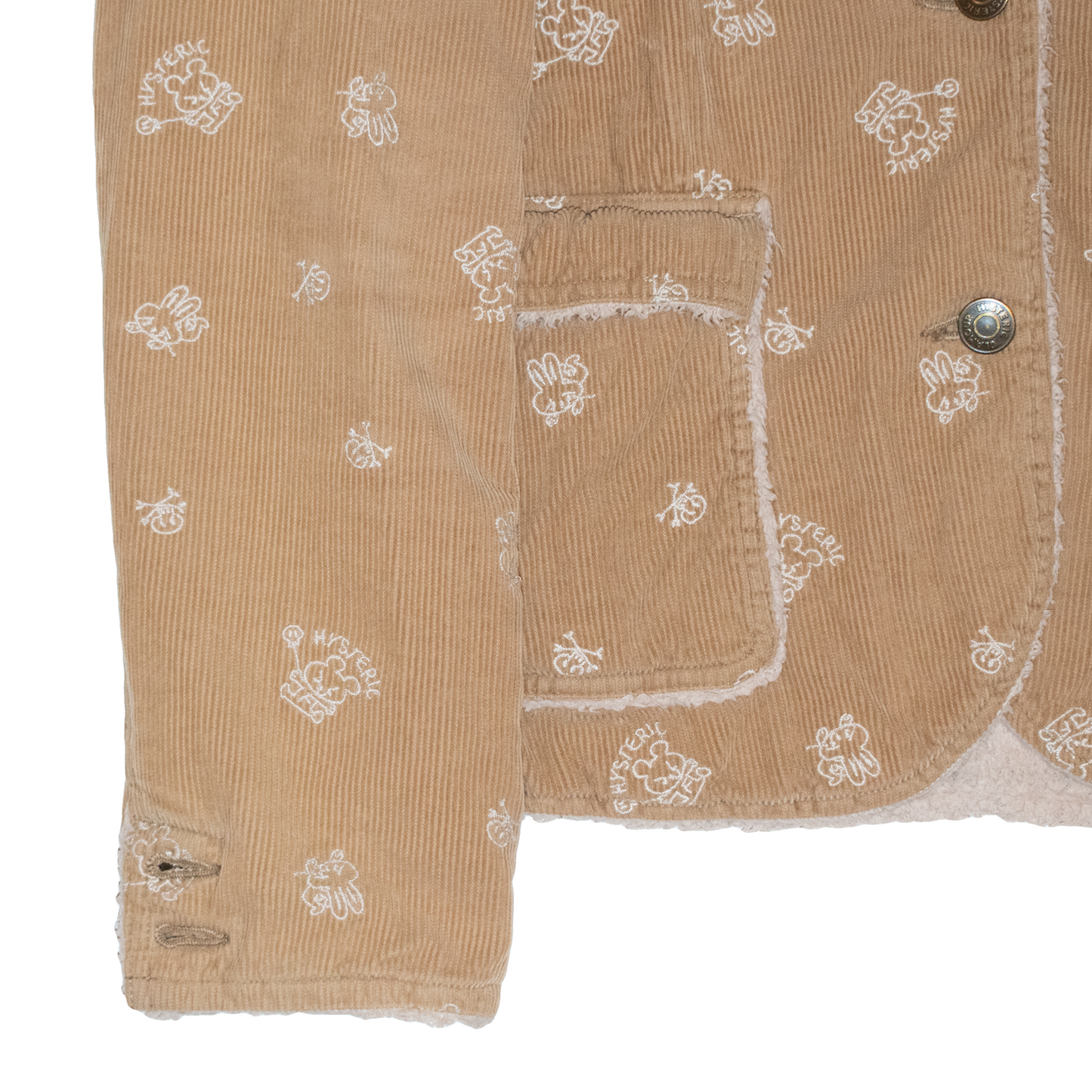 Hysteric Glamour Embroidered Corduroy Sherpa Jacket – 2000’s