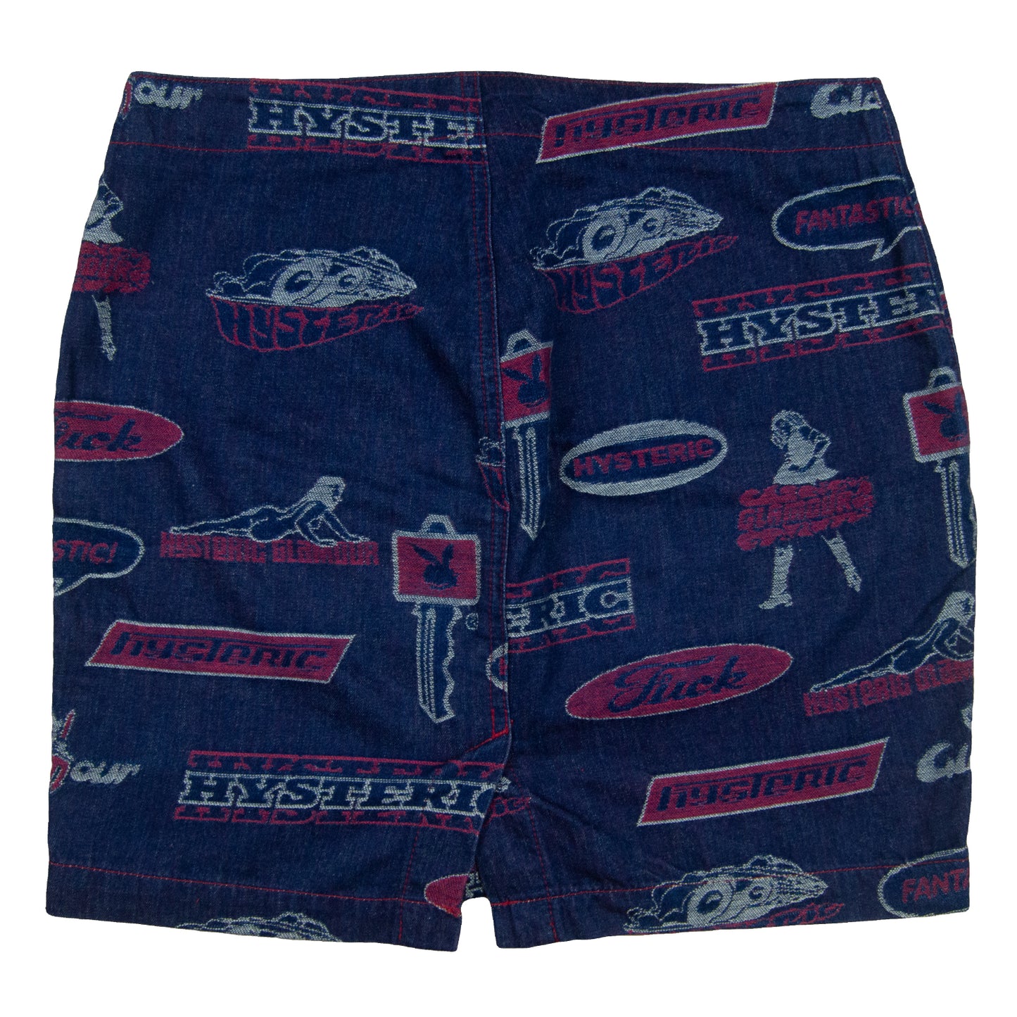 Hysteric Glamour Logo All Over Print Denim Skirt