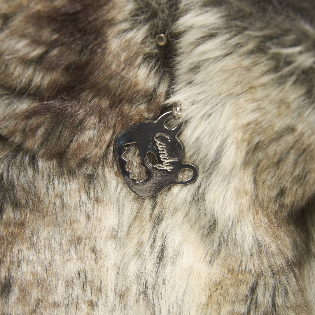 Candy Stripper Reversible Bear Hood Fur Vest