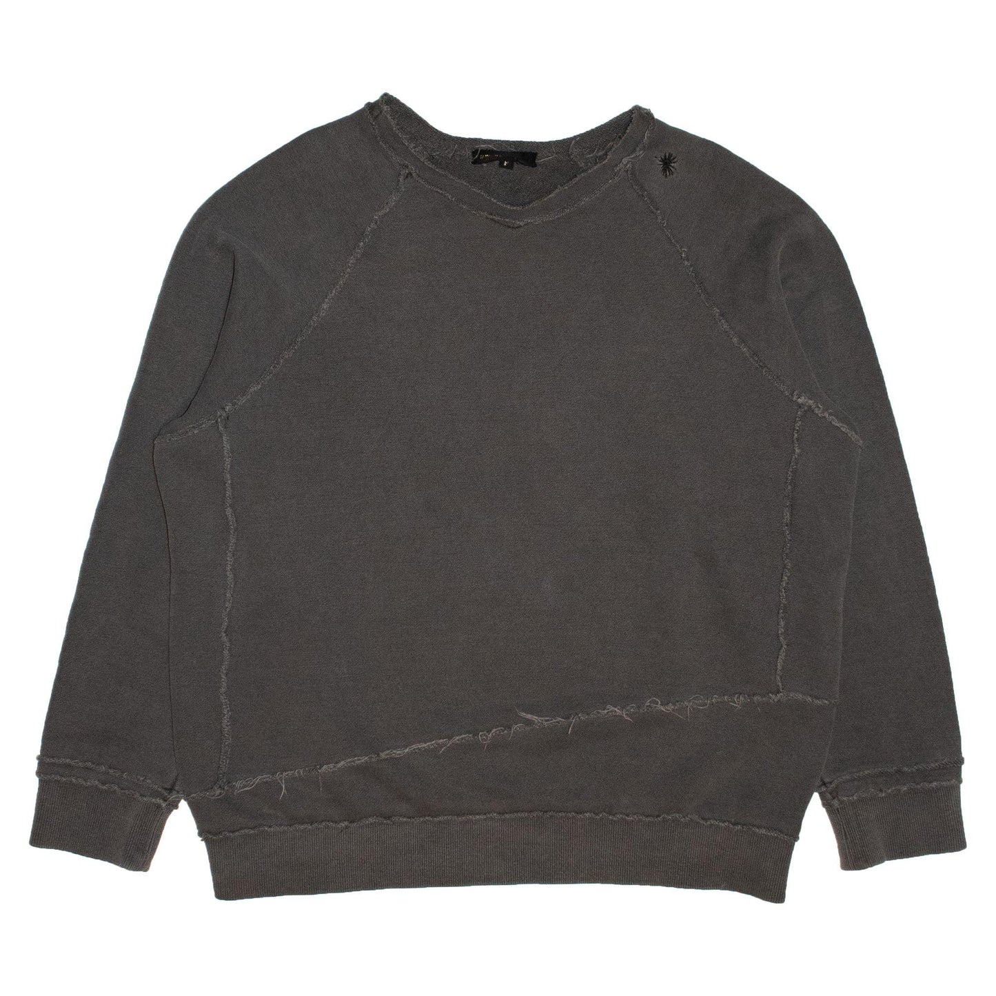 Miharayasuhiro Asymmetric Exposed Stitch Crewneck