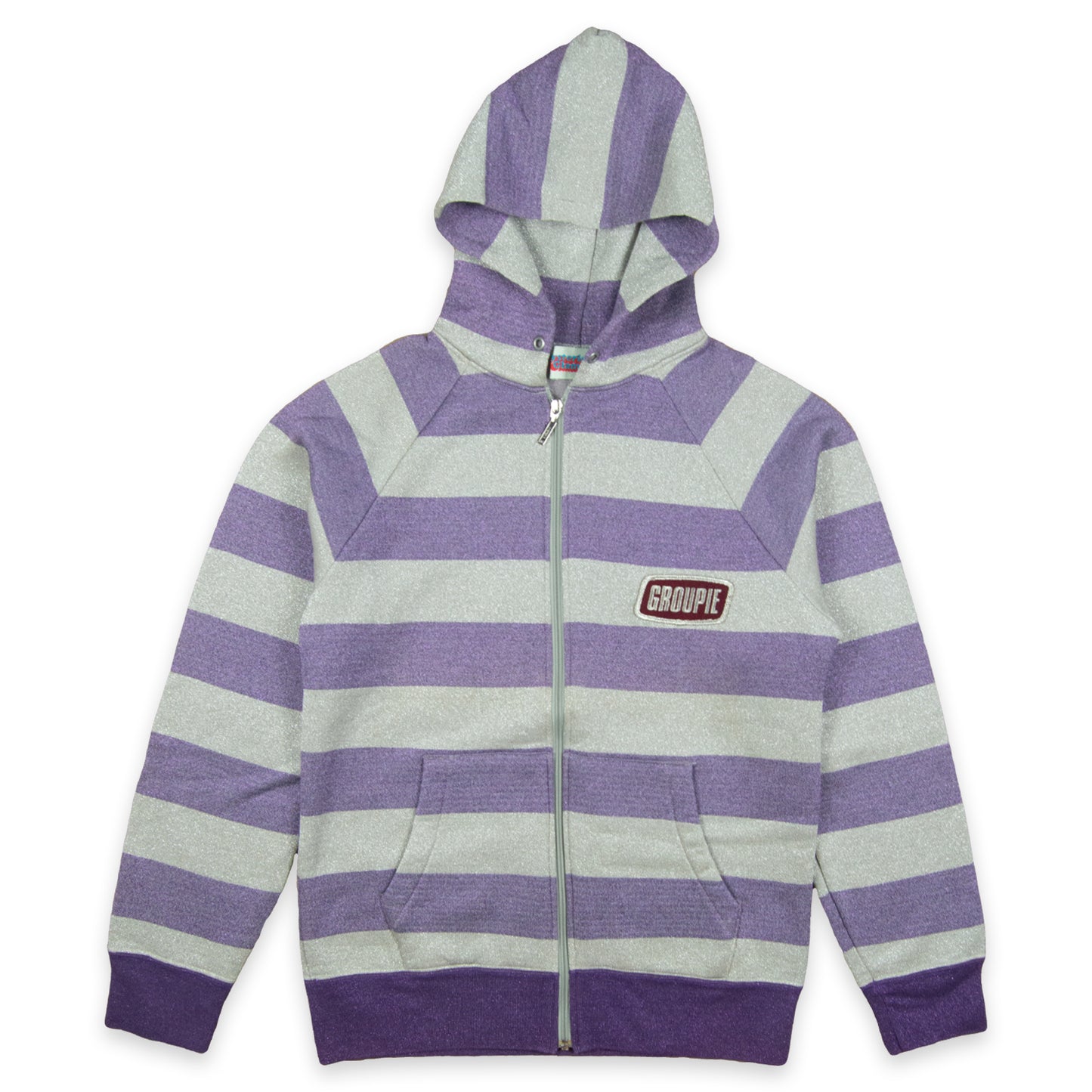 Hysteric Glamour Groupie Patchwork Striped Shimmer Zip Up Hoodie