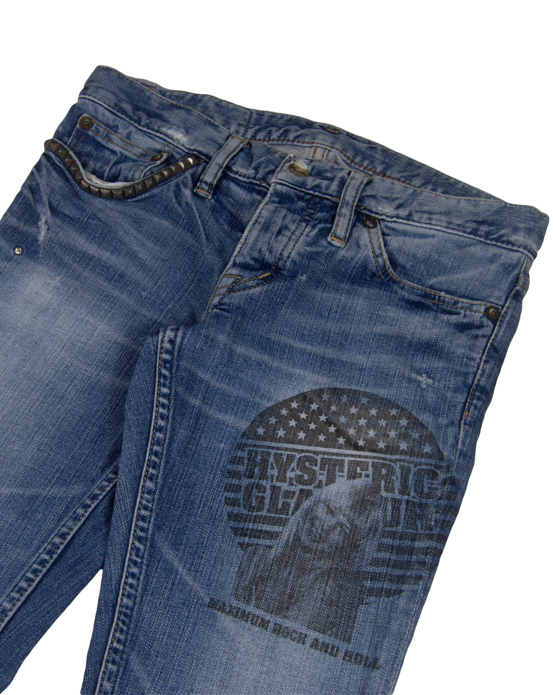 Hysteric Glamour Maximum Rock and Roll Distressed Denim