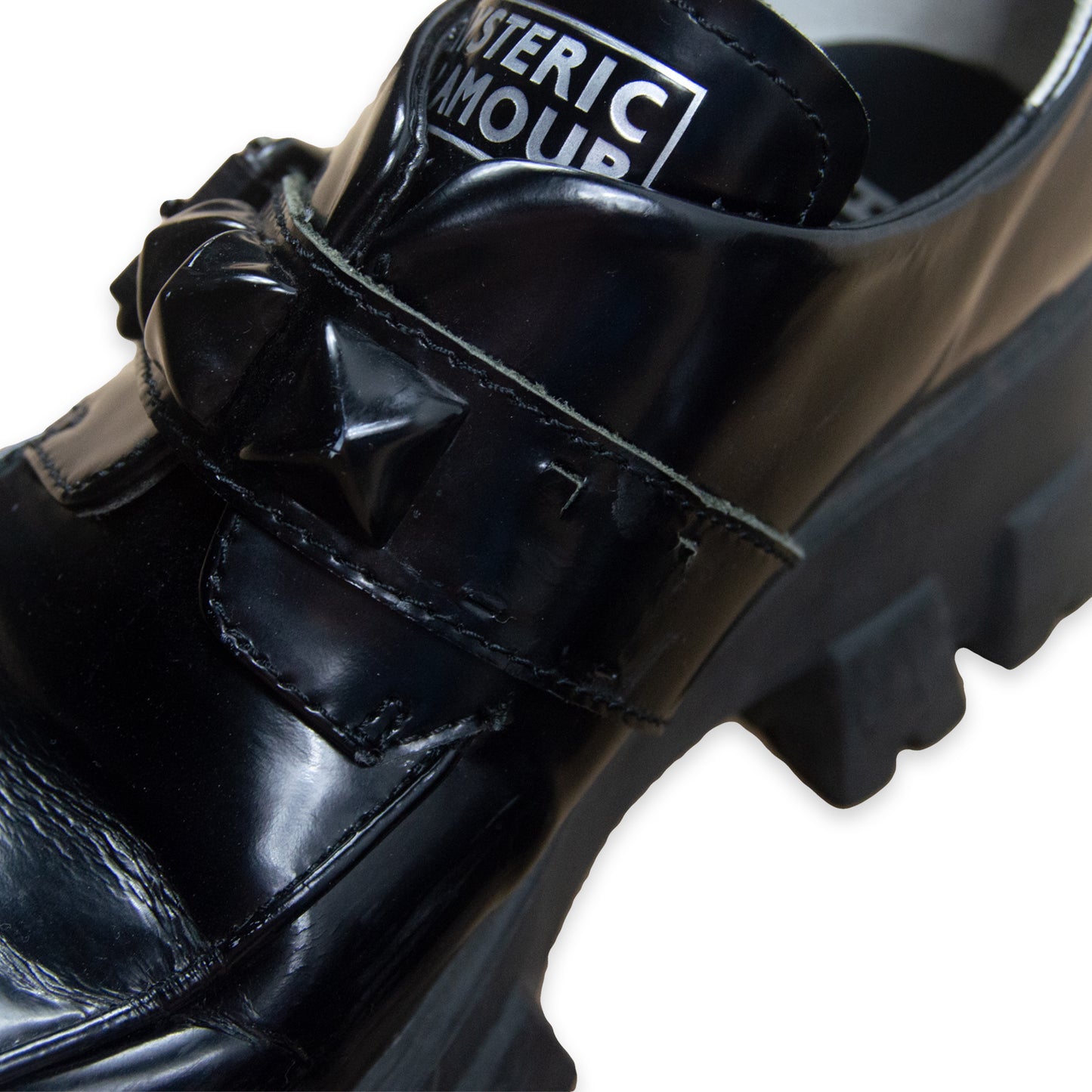 Hysteric Glamour Patented Leather Studded Loafers