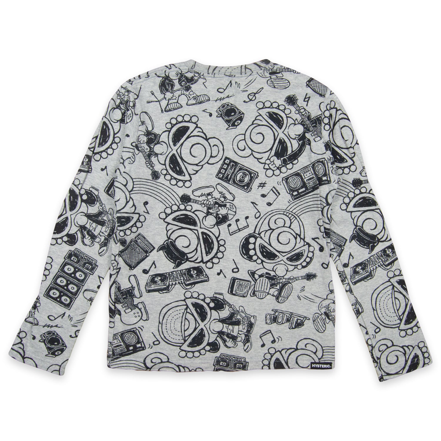 Hysteric Mini Music All Over Print Long Sleeve Tee