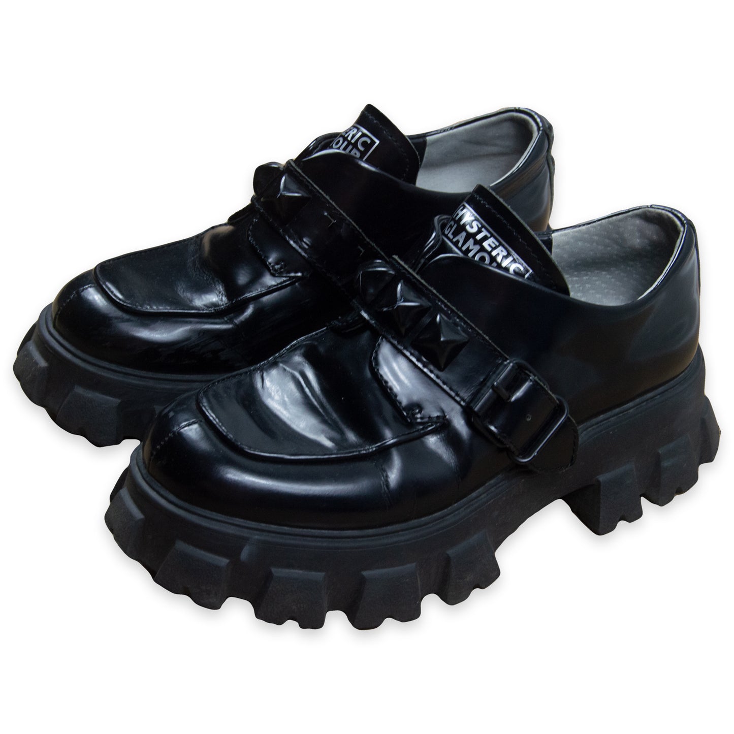 Hysteric Glamour Patented Leather Studded Loafers