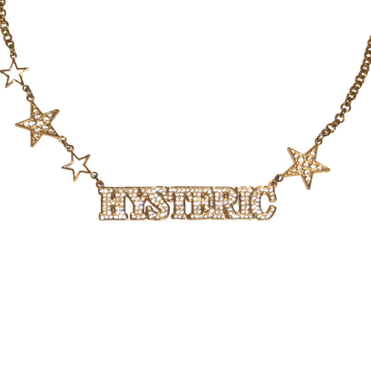 Hysteric Glamour Rhinestone Logo Necklace