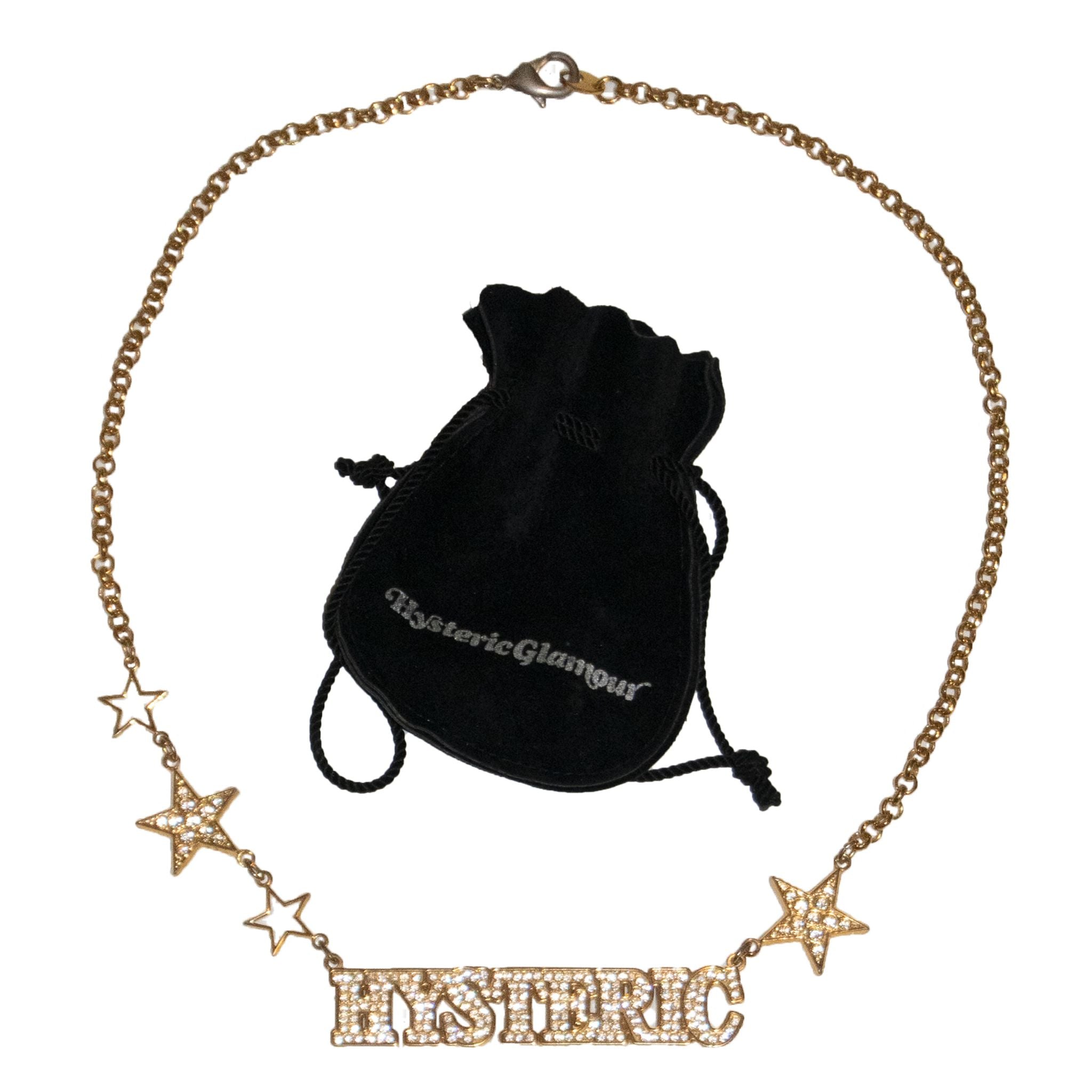 Hysteric Glamour Rhinestone Logo Necklace – SaolMortem