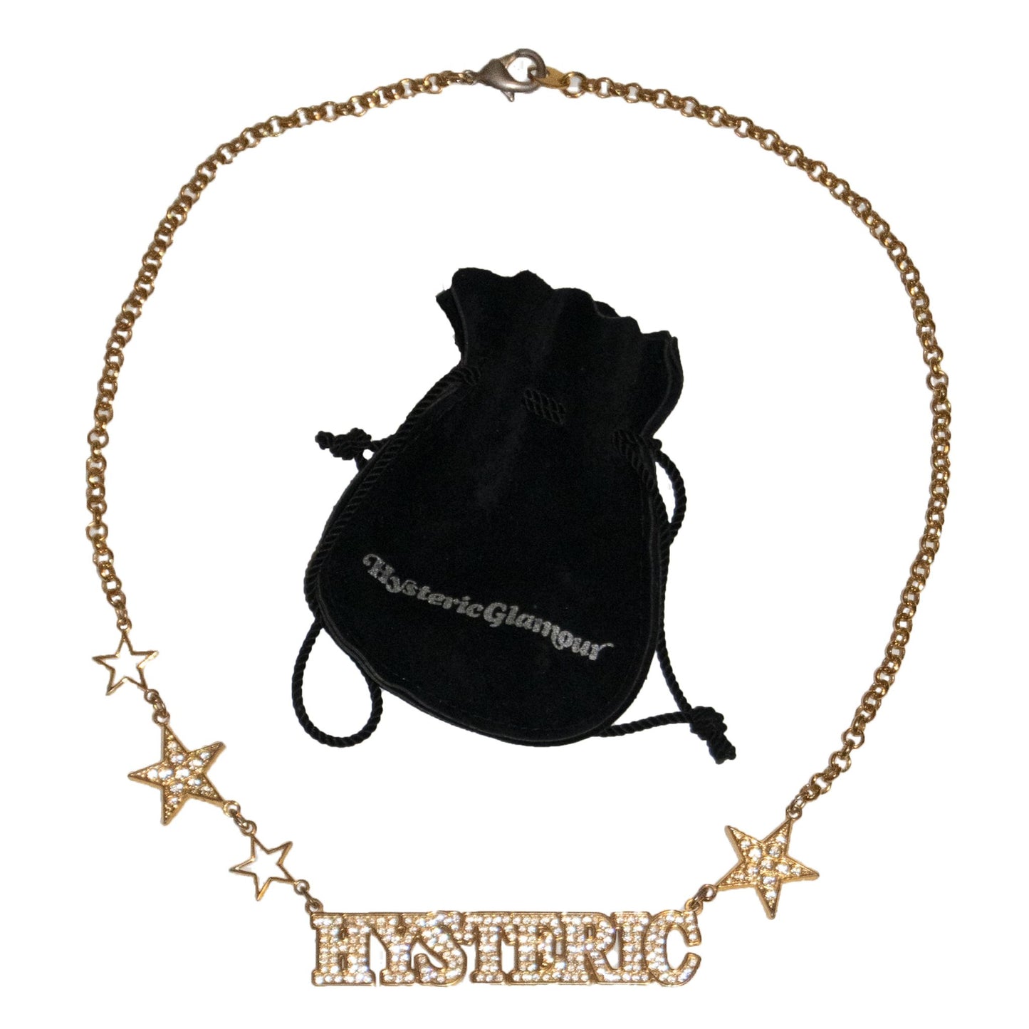 Hysteric Glamour Rhinestone Logo Necklace