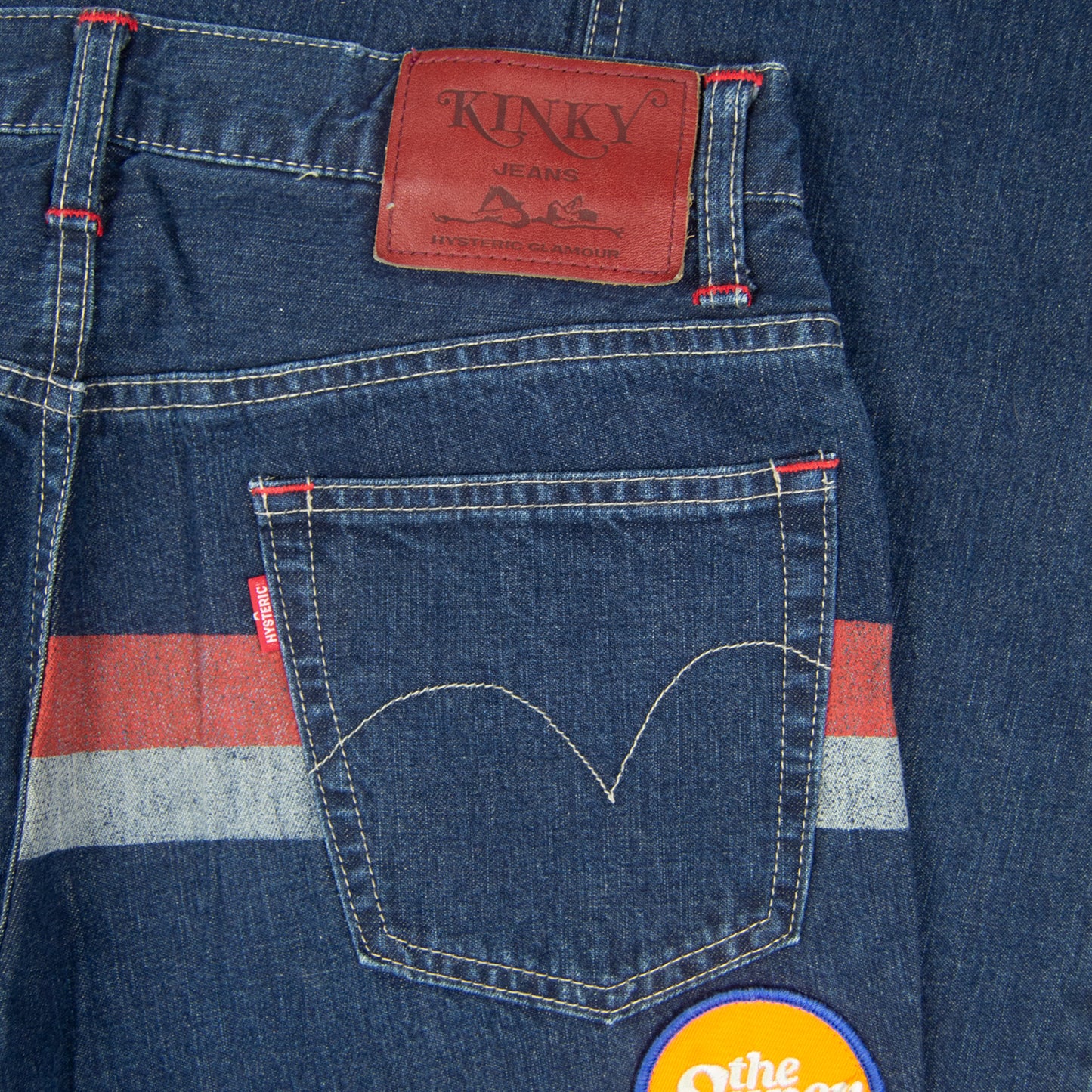 Hysteric Glamour The Super Hys Patchwork Striped Kinky Jeans