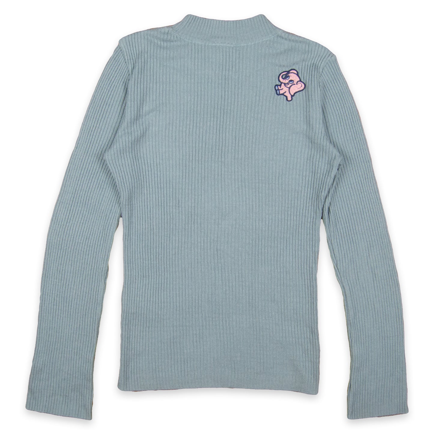 Hysteric Glamour Grunge Pop Embroidered Thin Mock Neck Ribbed Sweater