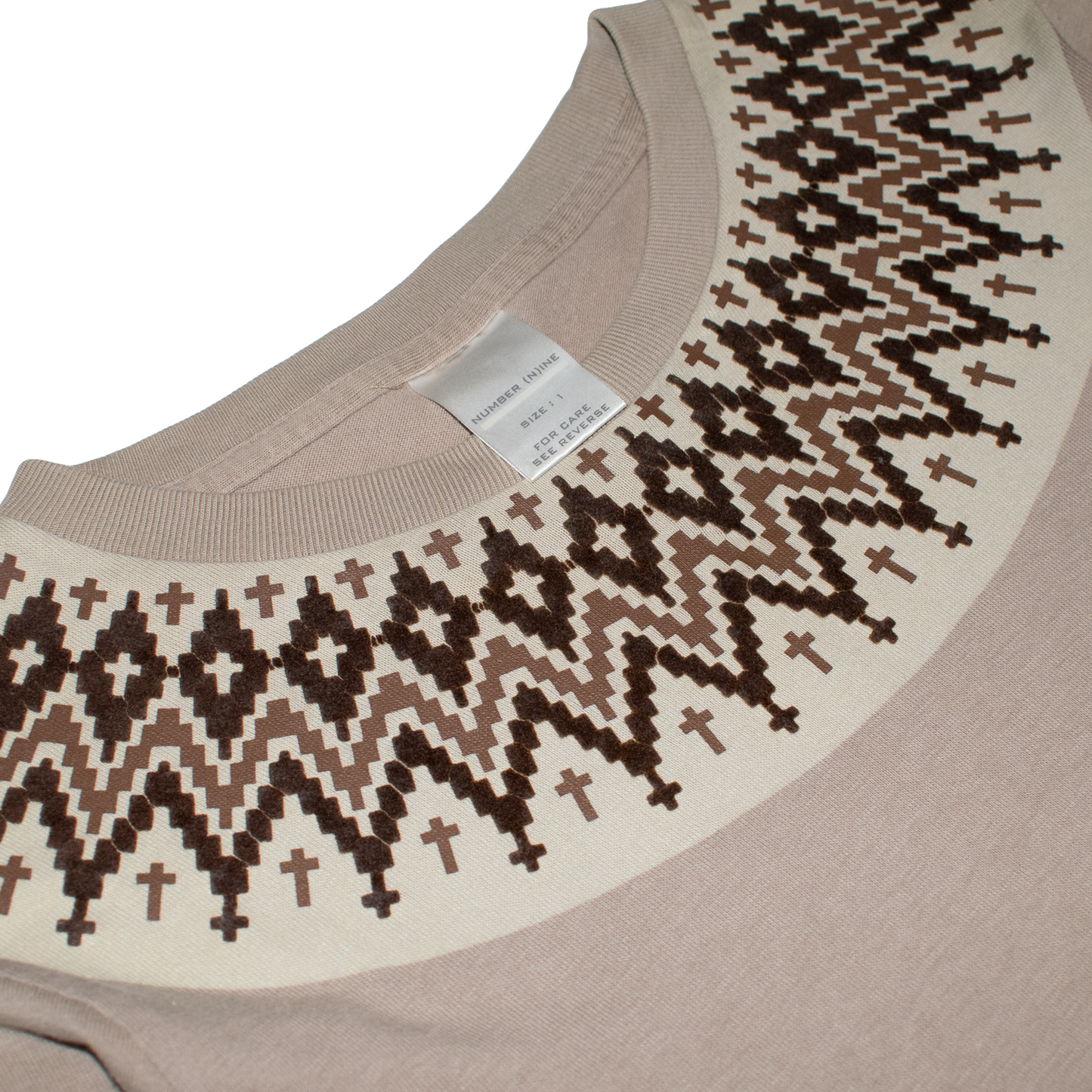 Number (N)ine Velvet Cross Tribal Long Sleeve Tee – AW02
