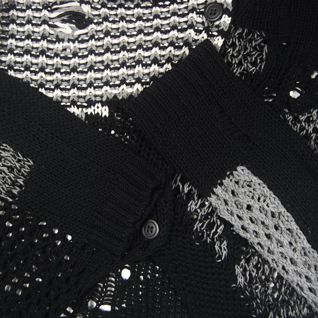 Miharayasuhiro Distressed Loose Knit Cardigan