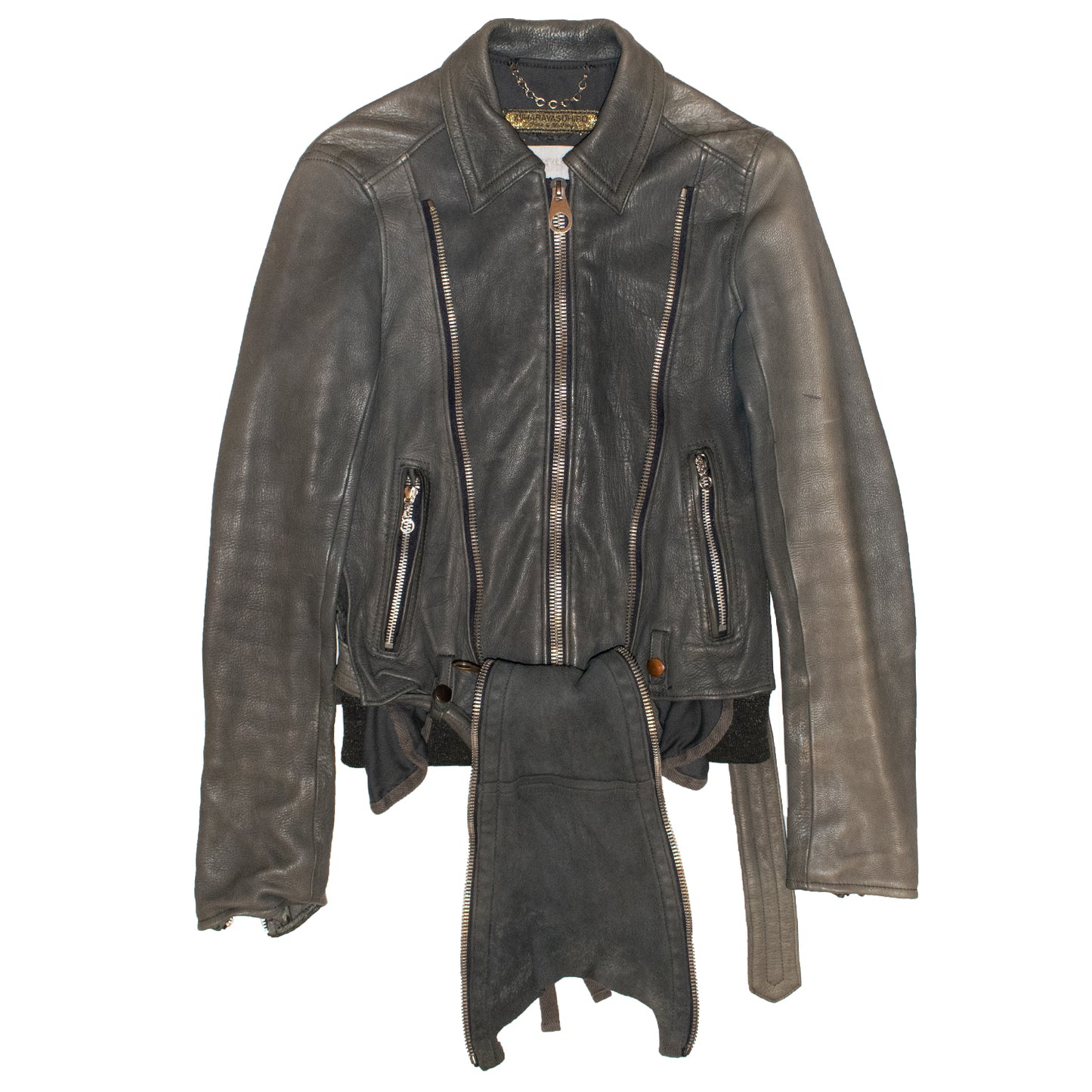 Miharayasuhiro Deconstructed Leather Riders Jacket