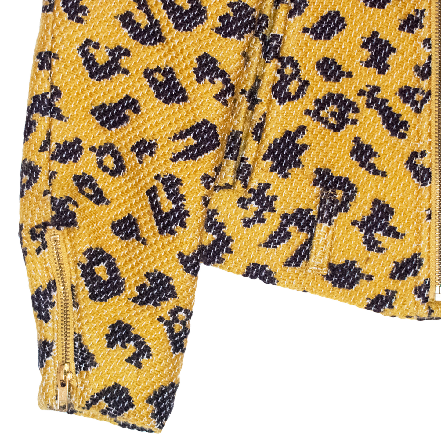 Né-Net Leopard Print Wool Riders Jacket