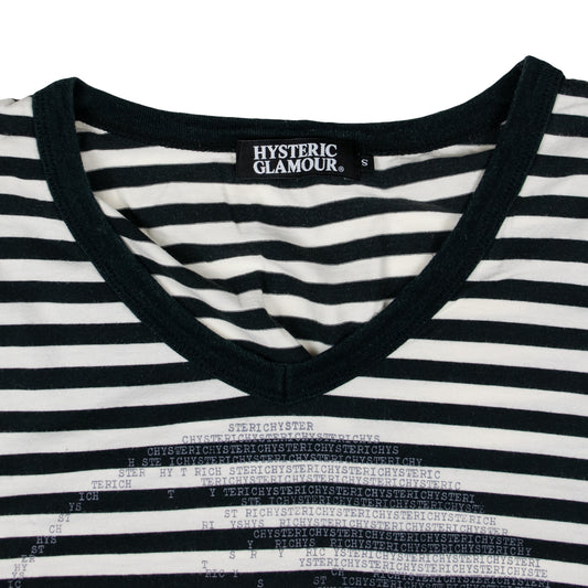 Hysteric Glamour Typewriter Skull Striped Long Sleeve Tee