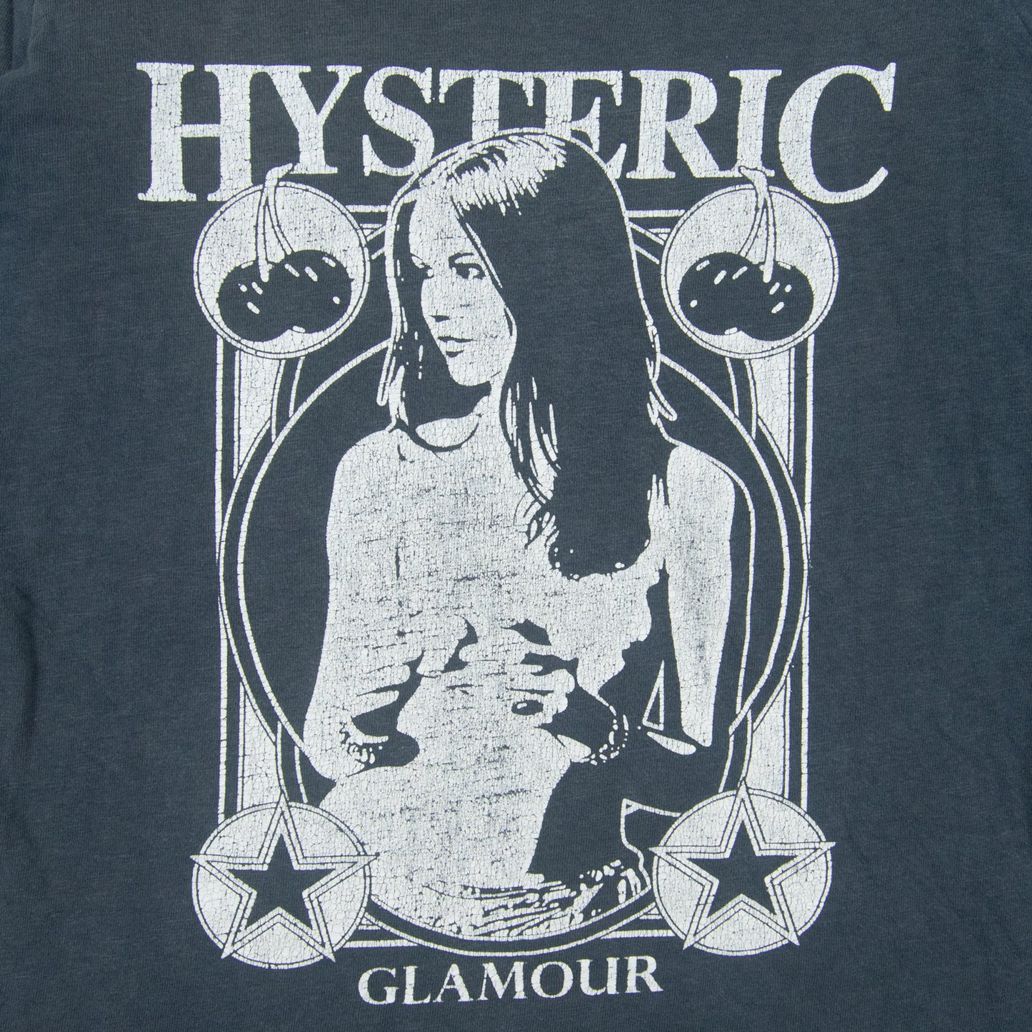 Hysteric Glamour Cherry Star Pin Up Logo Long Sleeve Tee