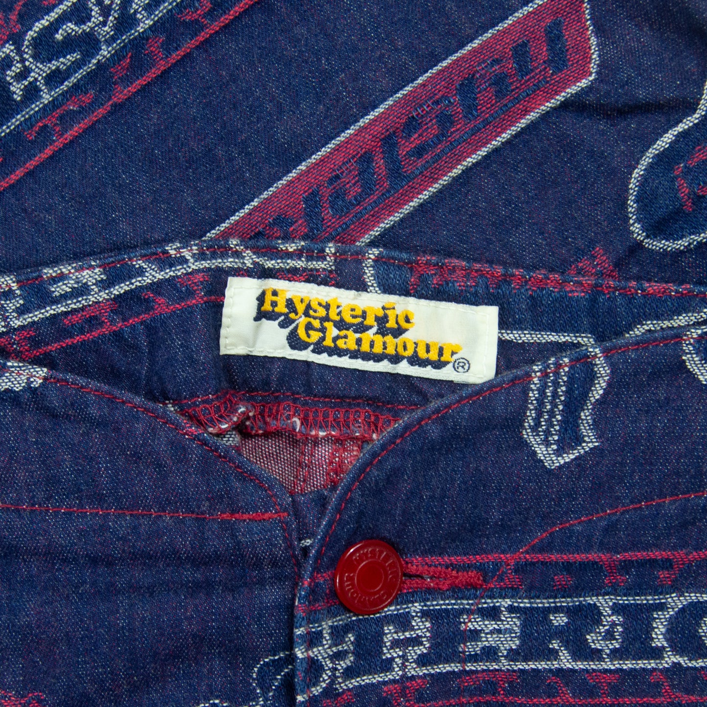 Hysteric Glamour Logo All Over Print Denim Skirt