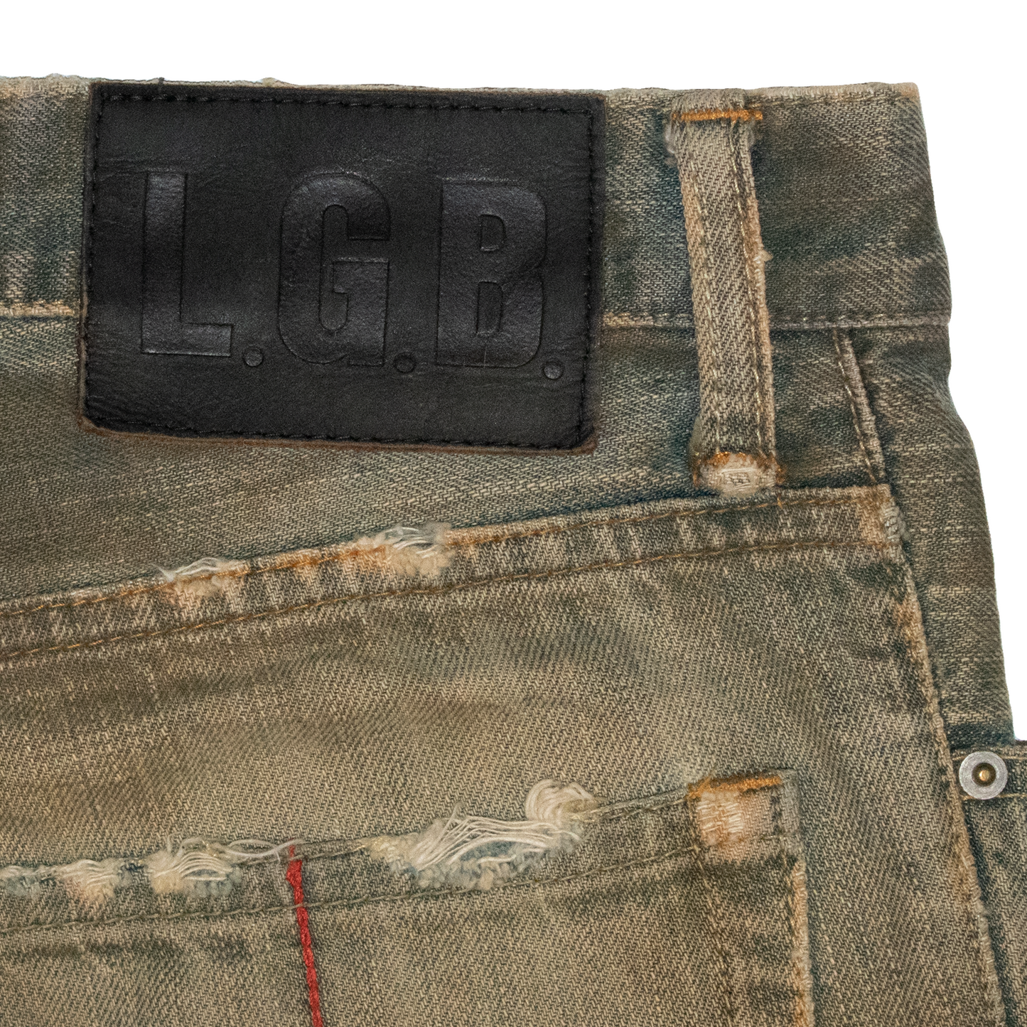 L.G.B. Distressed Mudwash Flared Denim