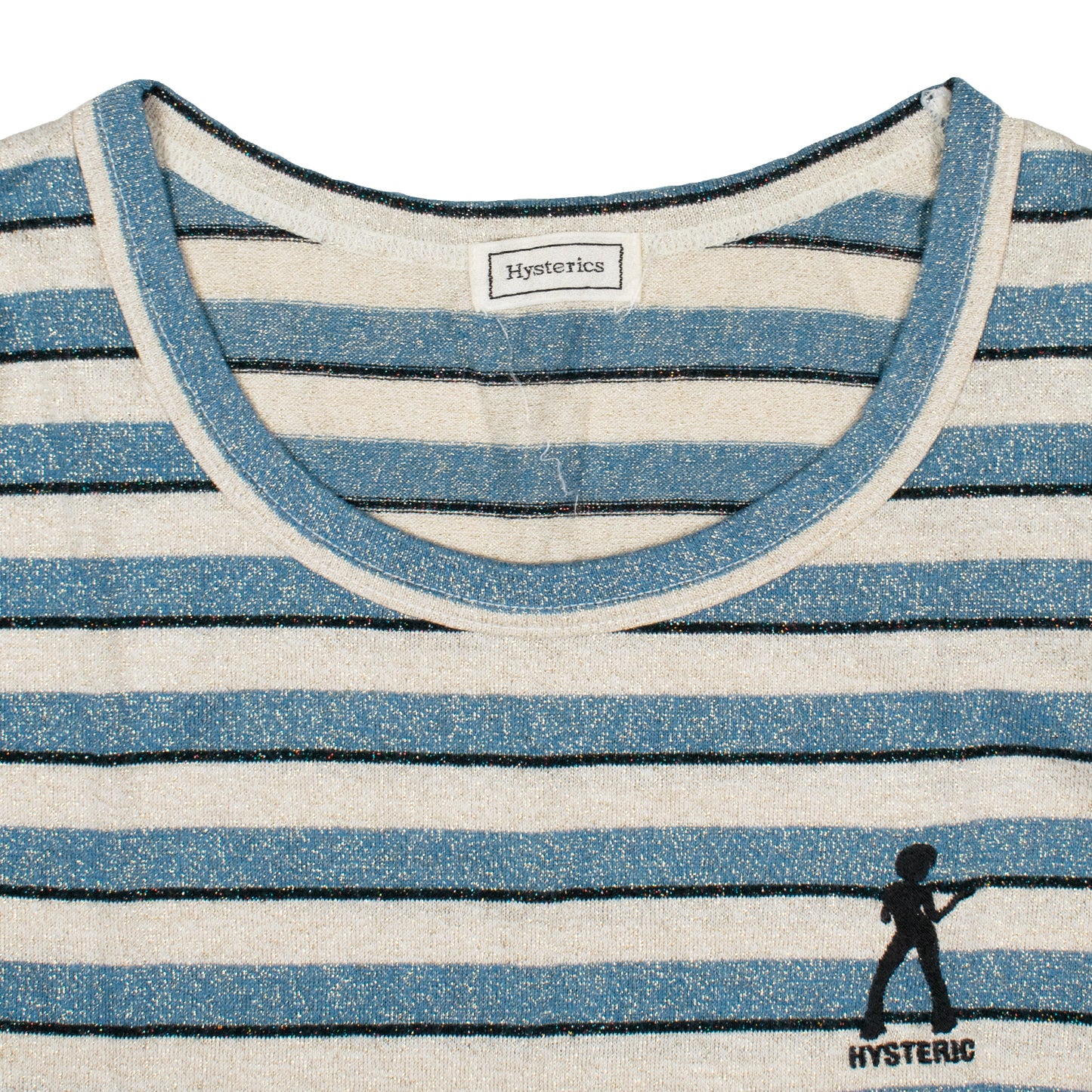 Hysteric Glamour Disco Dancer Striped Shimmer Long Sleeve Tee