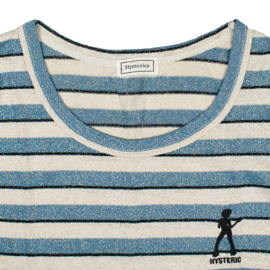 Hysteric Glamour Disco Dancer Striped Shimmer Long Sleeve Tee