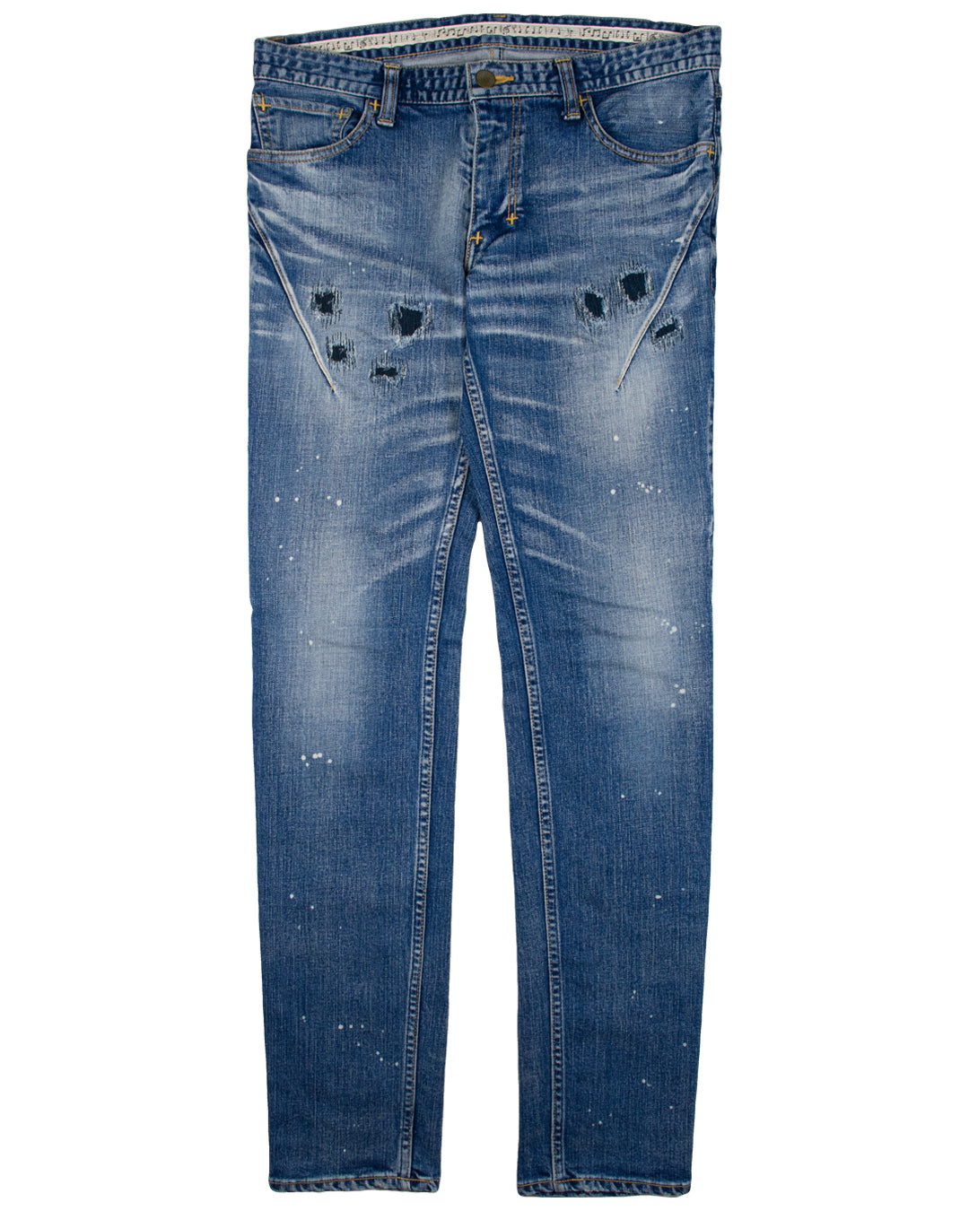 Number (N)ine Distressed Paint Splatter Denim
