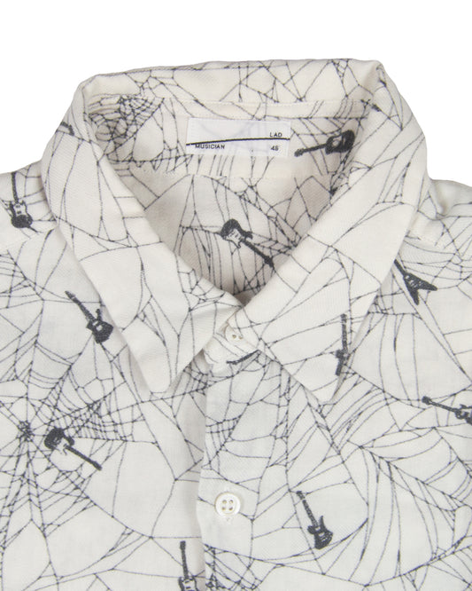 Lad Musician Guitar Spider Web Button Up Shirt – SS12