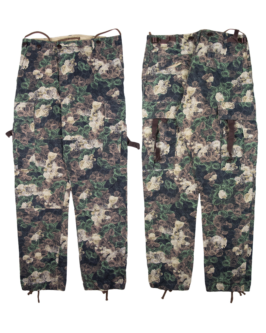 Miharayasuhiro Black Iris Floral Parachute Bondage Cargos – SS11